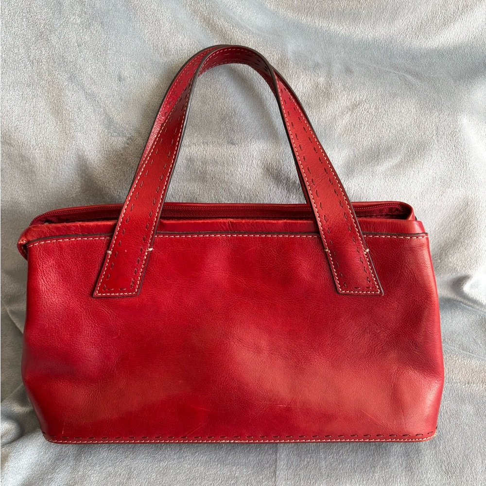 Small Fossil Handbag/ mini satchel beautiful red color, gently used